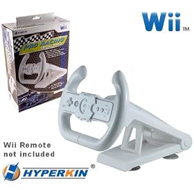 Wii Mult-Axis Pro Racing Wheel with Stand by Hyperkin