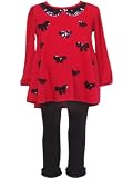 Best Price Rare Editions Baby Baby-Girls Infant Legging Set With Sequin Detail, Red/Black, 24 Months