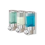 Better Living Products Signature Dispenser III, Three Chamber Shower Dispenser with Ribbed Bottle