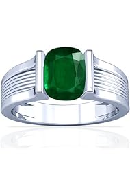 Platinum Cushion Cut Emerald Solitaire Ring