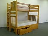Bunk Bed Tall Twin over Twin Mission style - Side Ladder in Honey with Draw ....