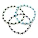 Freshwater Cultured Pearl Malachite, Turquoise and Lapis Stretch Bracelets, Set of 3, 7.5"