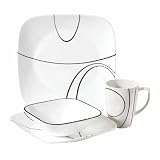 Corelle #1069983 16PC SQ Dinnerware Set by WORLD KITCHEN-PYREX/CORELLE