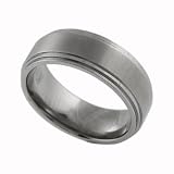 Titanium Comfort Band Ring w/ Polished and Matte Finish