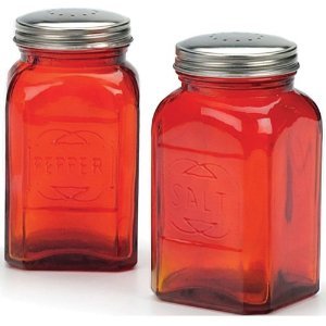 RSVP Retro Red Glass Pepper Shakers
