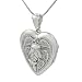 Sterling Silver Heart with Rose Locket Necklace