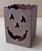 Decorative Metal Halloween Jack-O-Lantern Candle Holder - 3 1/4 inches x 3 1/4 inches x 4 5/8 inches