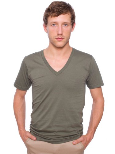 American Apparel Men's Fine Jersey Short Sleeve V-Neck