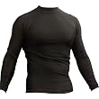 Grappling Rash Guard - Piranha Gear- Small Oval - Black Long Sleeve