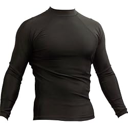Grappling Rash Guard - Piranha Gear- Small Oval - Black Long Sleeve