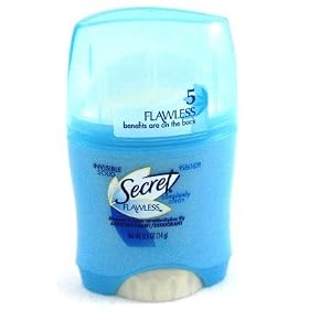 Secret Stick de d�odorant Flawless Completely Clean - Formule l�g�re et incolore contre les odeurs - 15 ml (Lot de 12)
