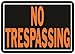 Hy-Ko Products 804 No Trespassing Sign Aluminum 10 In. X 14 In. Orange On Black 12 Per Pack