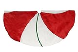 56 Red and White Peppermint Swirl Christmas Tree Skirt w Green Sequin Stripes