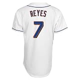 MLB Men's New York Mets Jose Reyes White Home Short Sleeve 6 Button Synthetic Replica Baseball Jersey Spring 2012  (White, Large)