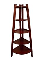 Poundex Corner Shelf, Cherry