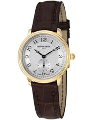 Frederique Constant Womens FC-235AS1S5 Slim Line Dark Brown Leather Strap Watch