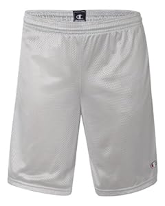 Champion Men's Long Mesh Short With Pockets, Athletic Gray,Medium