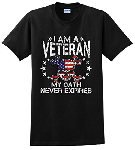 Veteran Gift My Oath Never Expires T-Shirt Large Black