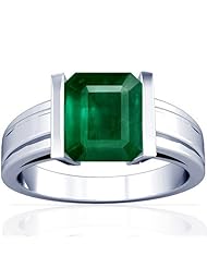 Platinum Emerald Cut Emerald Solitaire Ring