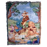 Winnie the Pooh Summer Day Woven Tapestry Throw