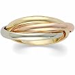 14K Tri-Color Gold Three-Band Rolling Ring - Size 9.5