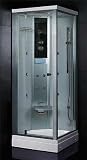 LineaAqua Breeze 32 x 32 Steam Shower Enclosure with Rain Shower, Mood Lighting, 10 Body Sprays