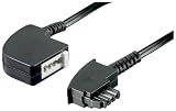 Wentronic TAE Verlängerung (TAE-F Stecker auf TAE-F Kupplung) schwarz 3m