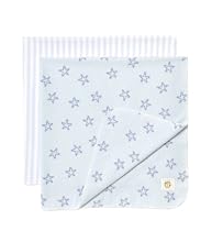 Bellybutton 44292 - 2er-Set Moltont&uuml;cher, Ma&szlig;e: 80 x 80 cm, light blue