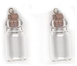 MINIATURE GLASS BOTTLE with STOPPER and LOOPS - spice apothecary