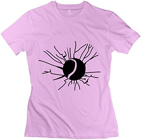 Women's Tennis Ball Crack Tshirts O-Neck Size XXL Pink