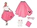 Hip Hop 50's Shop 1950s Adult 4 Piece Poodle Skirt Costume Outfit for Women with Accessories (glasses, socks, scarf) (XLarge/XXLarge, Hot Pink)