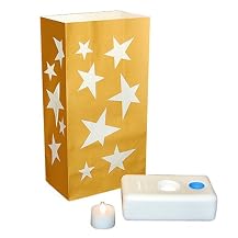 Gold Star Designer LumaLantern Bag Kit Set of 12 - Gold/ White