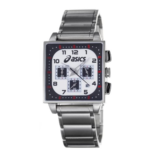 Asics Men’s Square Chrono Stainless Steel Chronograph Quartz Watch QA4127201