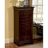 Powell Louis Philippe Marquis Cherry Jewelry Armoire 508-315 (Cherry) (43H x 15W x 20D)