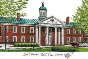 University of Louisville Louis D Brandeis School Lithograph 14x10 Limited Edition Unframed Lithograph