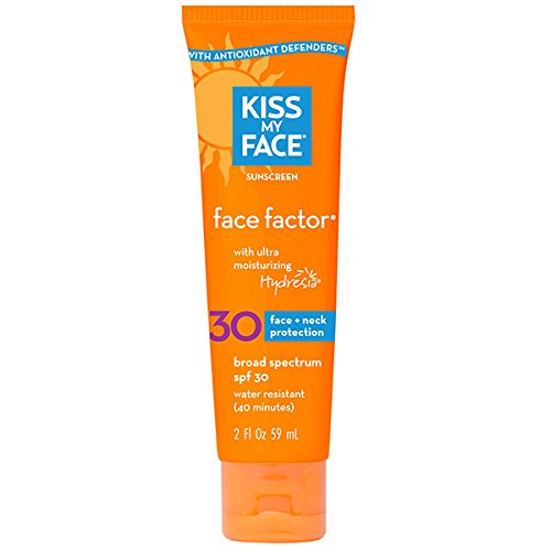 Kiss My Face Face Factor Sun Screen for Face and Neck, SPF 30, 2-Ounce Tubes (pack of 3)