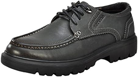 Serene Mens Fashion Stylish Genuine Leather Ruched Handcrafted Stitch Lace Up Business Dress Walking Oxfords(10.5 D(M) US, Black)