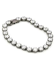 CZ by Kenneth Jay Lane "Trend Cubic Zirconia" Crown Set Rhodium-Plated Tennis Bracelet