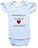 SOMEONE IN ENGLAND LOVES ME - ENGLAND BABY - Country Series - White, Blue or Pink Onesie / Baby T-shirt
