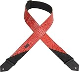 Levy's Leathers M8CR-RED Immitation Crocodile Leather Guitar Strap