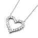 Heart Shaped Sterling Silver Heart Necklace; 18
