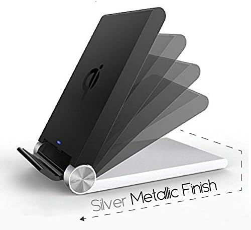 Amdeals TM 3-Coils Folding Qi Wireless Charger Dock (Silver/Black) for Apple iPhone 6 4.7 6 Plus 5.5 5S 5C 4 4S Samsung Galaxy Note 4, S6, S6 Edge, S5, Nexus 5, Nexus 7, Nexus 4, Nokia Lumia 1020/920/928, Moto Droid Maxx/droid Mini, HTC Droid Dna, HTC Rzound, Blackberry Z30, Pentax Wg-iii Camera, Samsung, Google, Lg G3, HTC and Other Qi-enabled Phones and Tablets