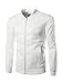 Allegra K Men Long Sleeve Stand Collar Full Zip Slim Fit Bomber Jacket M
