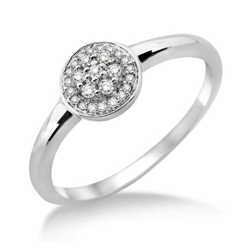 Miore Damen-Ring 9 Karat (375) Wei&szlig;gold Gr.52 (16.6) 26 Diamanten SH030RM Preisvergleich