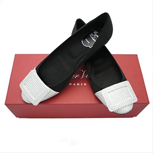 Roger Vivier Belle Vivier Embellished Satin Ballerinas, Size 36.5, Black