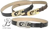Womens Golf Belts (Color=Black Croc with Nickel Golf,Size=Medium (36 in.))
