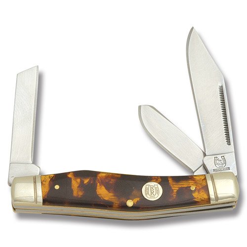 Rough Rider Knives 885 Reverse Gunstock Stockman Pocket Knife with Imitation Tortoise Shell Celluloid Handles Rough Rider Knives 885 Reverse Gunstock Stockman Pocket Knife with Imitation Tortoise Shell Celluloid Handles