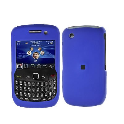 Crystal Hard Rubberized Blue Cover Case for RIM BlackBerry Curve 8530 8520 T-Mobile + Blue Swivel Belt Clip[WCM397]
