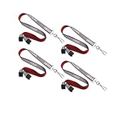 Safety First Reflective Lanyard with Luminescent Glow in the Dark Print and Metal Swivel Hook - Lot of 4 (Red)