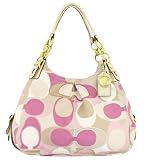 Coach Signature Scarf Print Maggie Handbag Pink Multi
